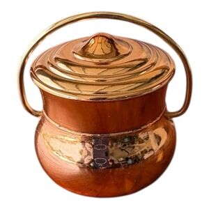 Vintage Avon Sweet Honesty Cream Sachet in Copper Kettle Jar